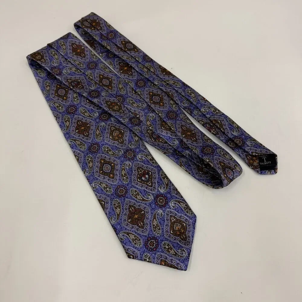 Robert Talbott Best of Class Purple Brown Paisley 100% Silk Tie Men's Classic US